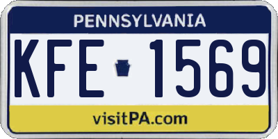 PA license plate KFE1569