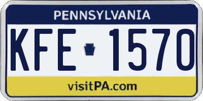 PA license plate KFE1570