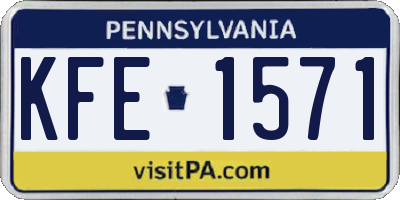 PA license plate KFE1571