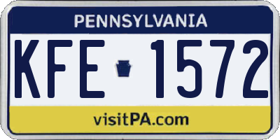 PA license plate KFE1572