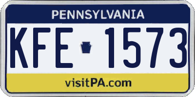 PA license plate KFE1573