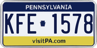 PA license plate KFE1578