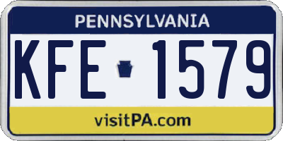 PA license plate KFE1579