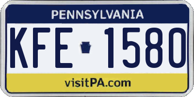 PA license plate KFE1580