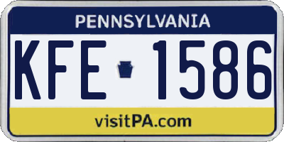 PA license plate KFE1586