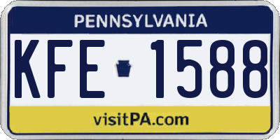 PA license plate KFE1588