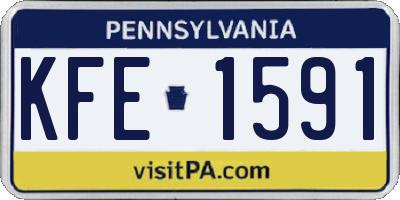 PA license plate KFE1591