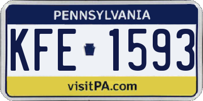 PA license plate KFE1593