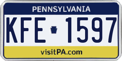 PA license plate KFE1597