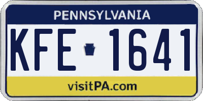 PA license plate KFE1641