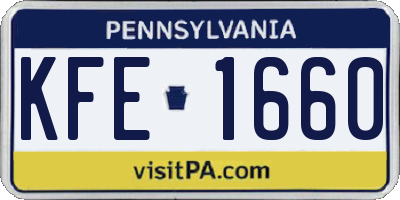 PA license plate KFE1660