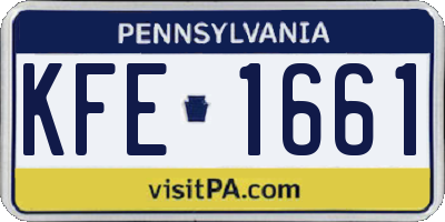 PA license plate KFE1661
