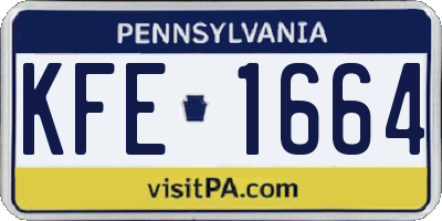 PA license plate KFE1664
