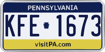 PA license plate KFE1673