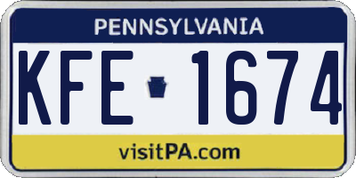 PA license plate KFE1674