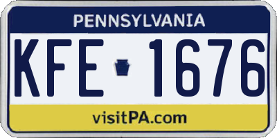PA license plate KFE1676