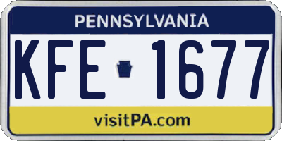 PA license plate KFE1677