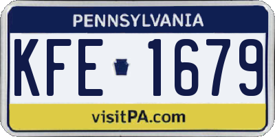 PA license plate KFE1679