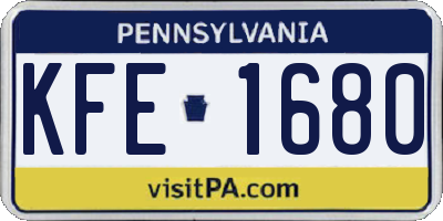PA license plate KFE1680
