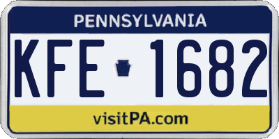 PA license plate KFE1682