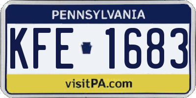 PA license plate KFE1683