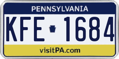 PA license plate KFE1684