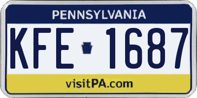 PA license plate KFE1687