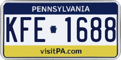 PA license plate KFE1688