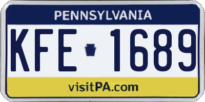 PA license plate KFE1689