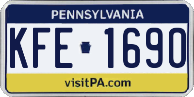 PA license plate KFE1690