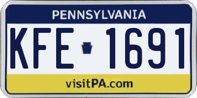 PA license plate KFE1691