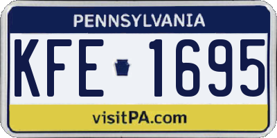 PA license plate KFE1695