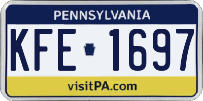 PA license plate KFE1697