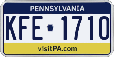 PA license plate KFE1710