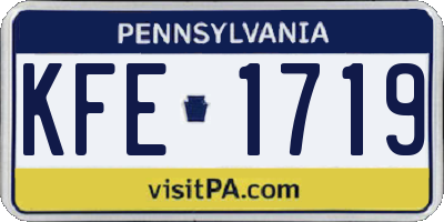 PA license plate KFE1719