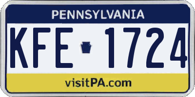 PA license plate KFE1724