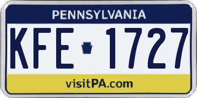 PA license plate KFE1727