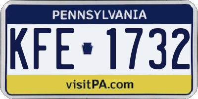 PA license plate KFE1732