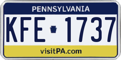 PA license plate KFE1737