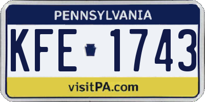 PA license plate KFE1743