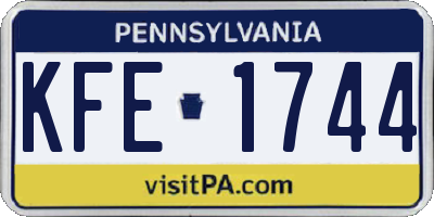 PA license plate KFE1744