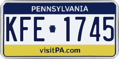 PA license plate KFE1745