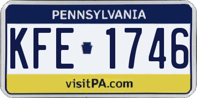 PA license plate KFE1746