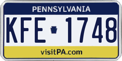 PA license plate KFE1748