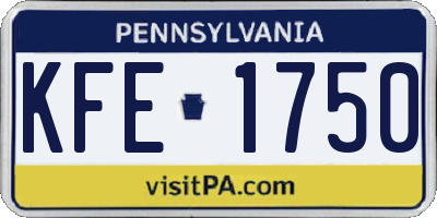 PA license plate KFE1750
