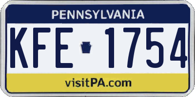 PA license plate KFE1754