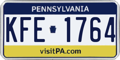 PA license plate KFE1764