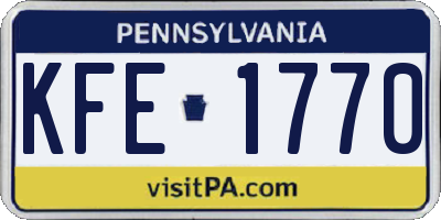 PA license plate KFE1770