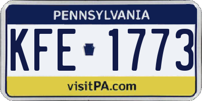 PA license plate KFE1773