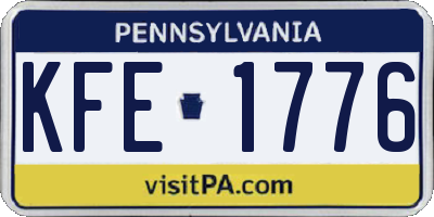 PA license plate KFE1776